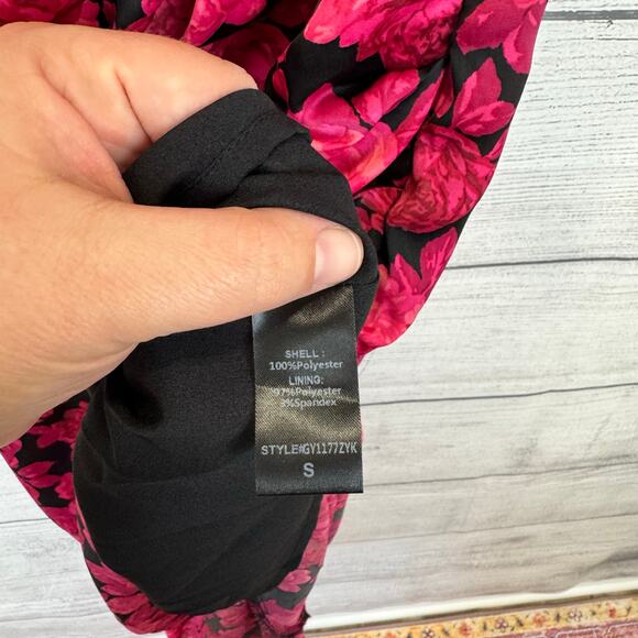Do+Be Women's Pink & Black Floral One Shoulder Midi Dress Size Small - Picture 7 of 10